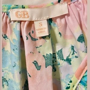 GB Round Neck Ruffle Floral Print Poplin Dress